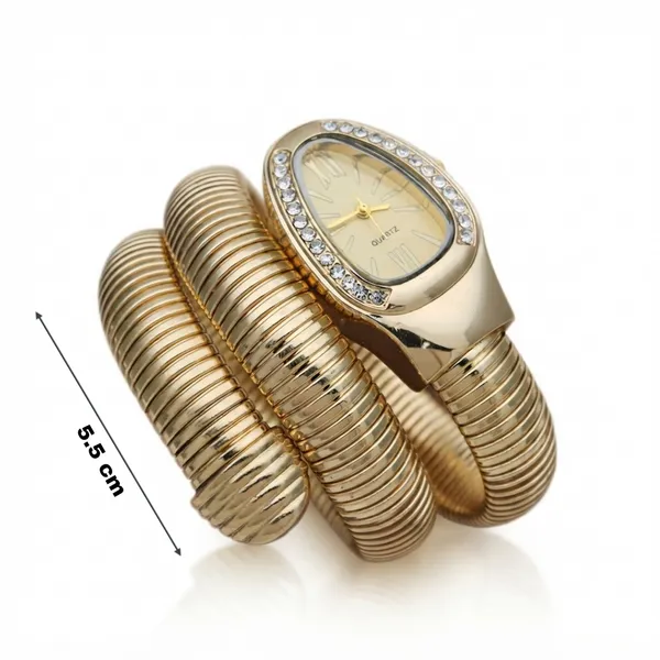 Gold_Tone_Stretch_Bracelet_Watch_For_Women