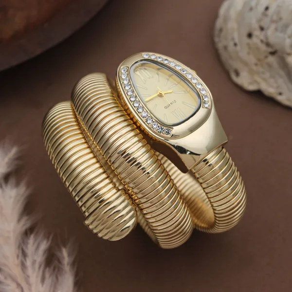 Gold_Tone_Stretch_Bracelet_Watch_For_Women