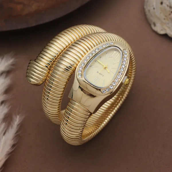 Gold_Tone_Stretch_Bracelet_Watch_For_Women