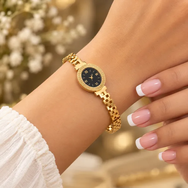 Gold_Tone_Analog_Bracelet_Watch_For_Women