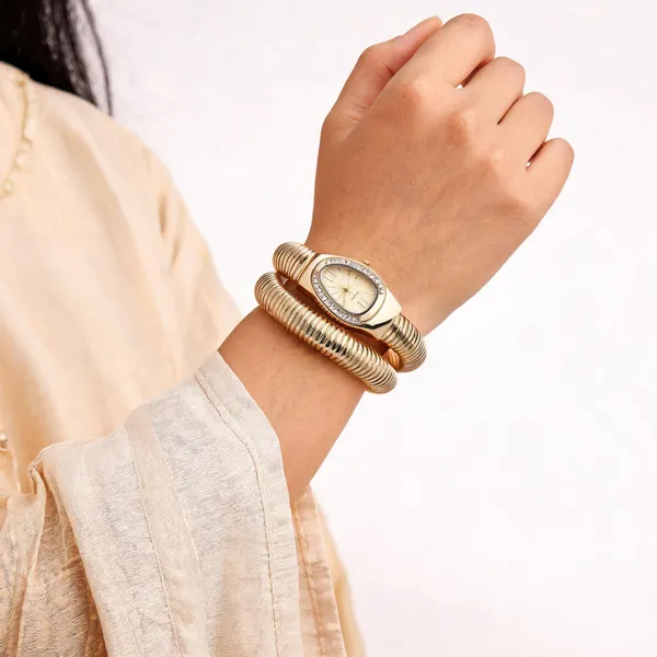 Gold_Tone_Stretch_Bracelet_Watch_For_Women