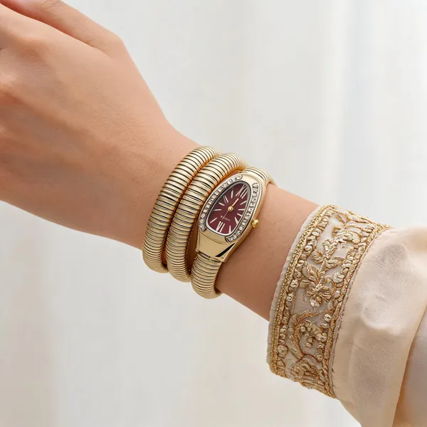 Gold_Tone_Stretch_Bracelet_Watch_For_Women