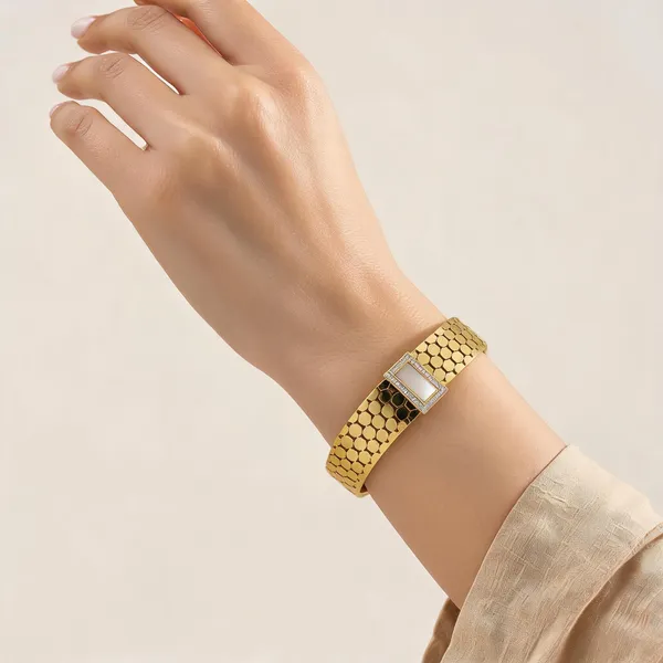 Gold_Tone_Patterned_Bangle_Bracelet_For_Women