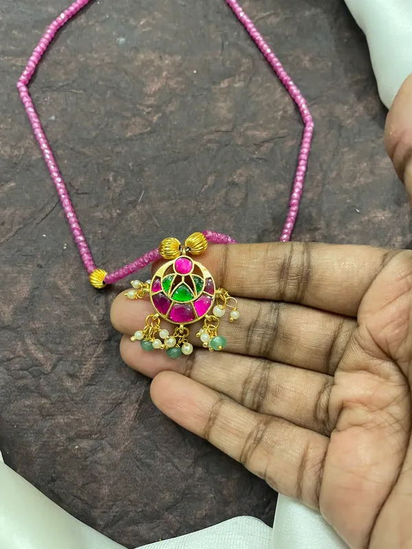 Pink_cz_Beads_jadau_Pendant_Necklace_for_Women
