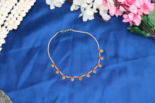 Gold_Tone_coral_kasu_Charm_Necklace_for_Kids/Adults