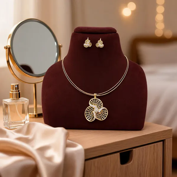Gold_Tone_Trending_hasli_Pendant_set_with_Earrings_Set_for_Women