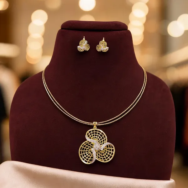 Gold_Tone_Trending_hasli_Pendant_set_with_Earrings_Set_for_Women
