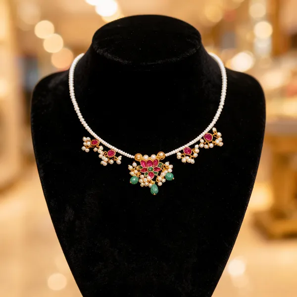Multicolour_Lotus_Necklace_for_Women