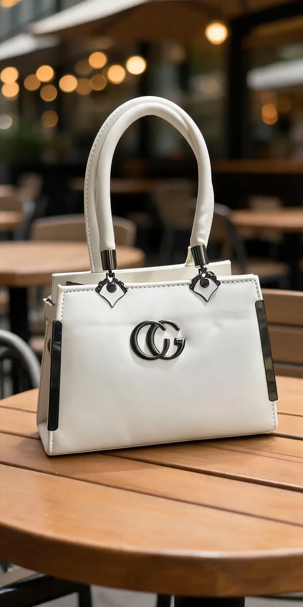 White_Faux_Leather_Structured_Handbag_For_Women