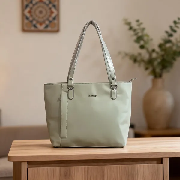 Green_Rexine_Leather_Structured_Tote_Bag_For_Women