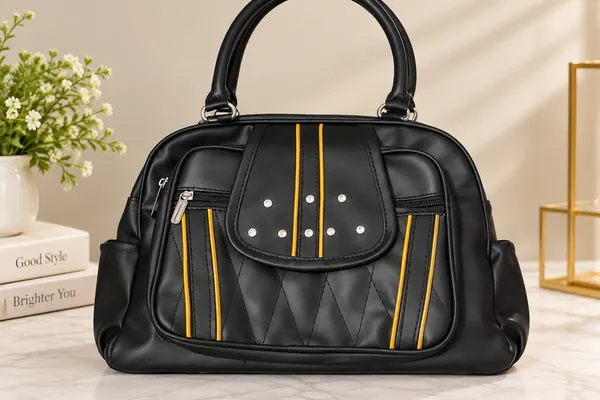 Black_Pu_Leather_Quilted_Handbag_For_Women
