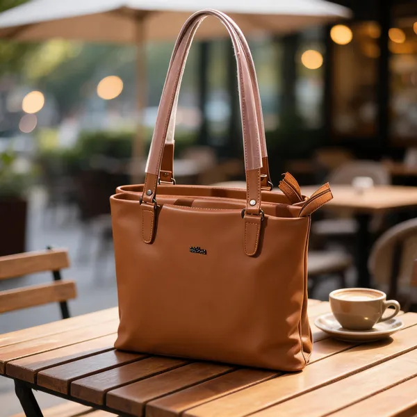 Brown_Synthetic_Leather_Structured_Tote_Bag_For_Women