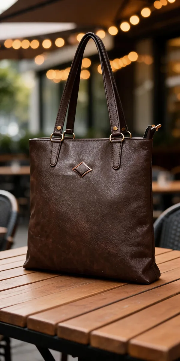 Brown_Faux_Leather_Structured_Tote_Bag_For_Women