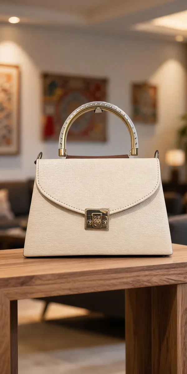 Cream_Synthetic_Leather_Structured_Handbag_For_Women