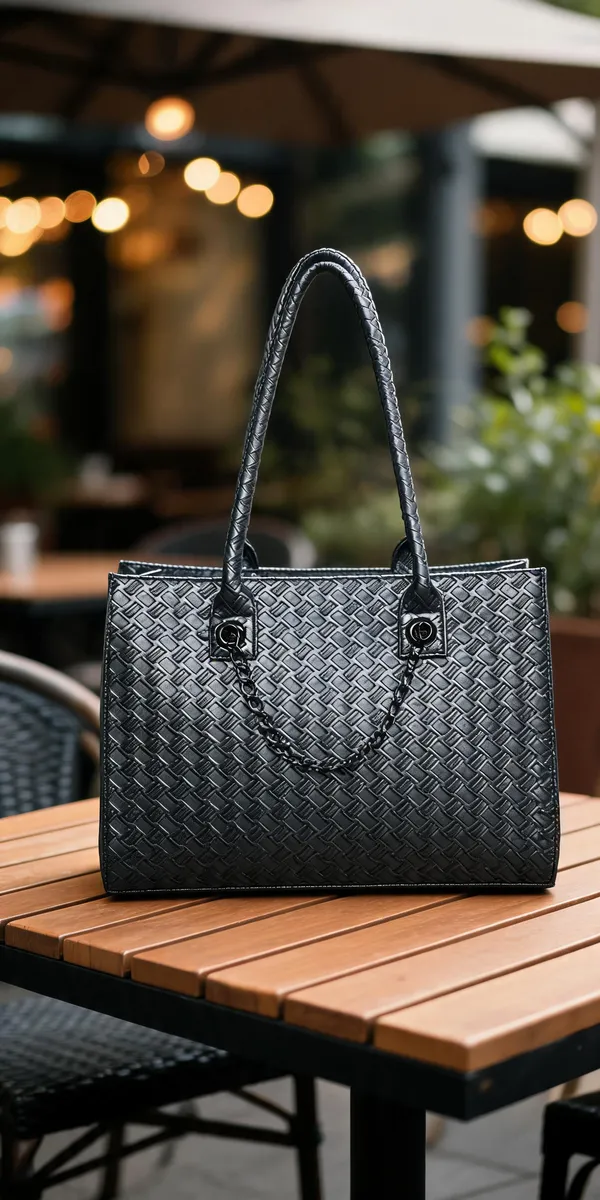 Black_Faux_Leather_Woven_Tote_Bag_For_Women