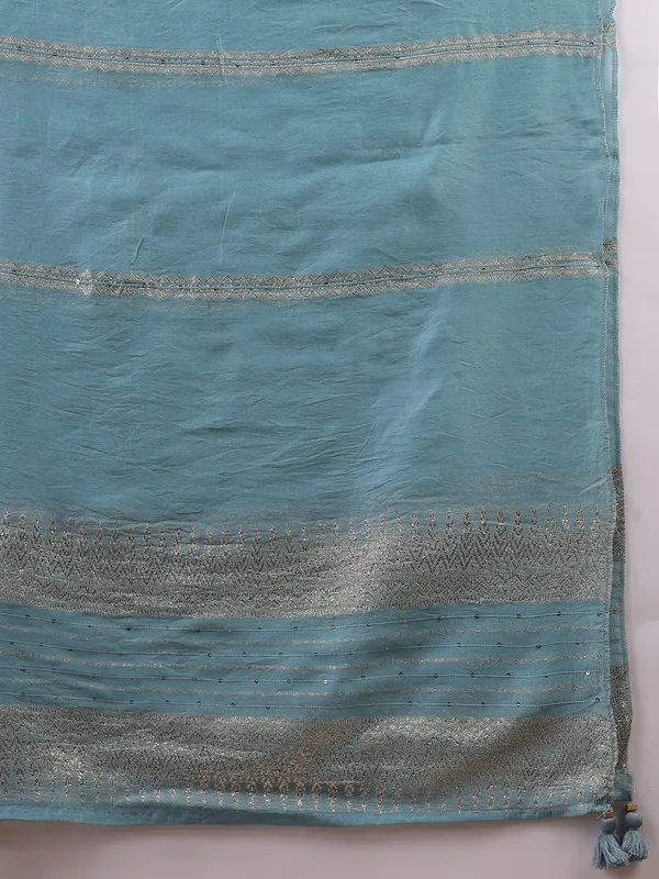 Hritika_Blue_Cotton__Zari_Embroidered_Kurta_With_Trouser_&_Dupatta_Set