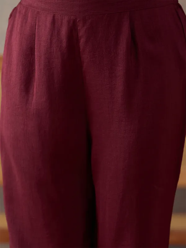 Hritika_Maroon_Silk__Zari_Embroidered_Kurta_With_Trouser_&_Dupatta_Set