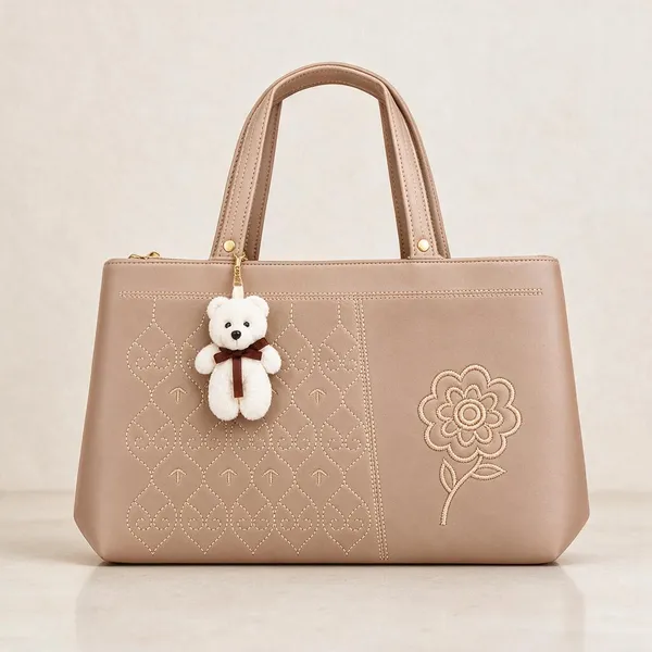 Beige_Faux_Leather_Embroidered_Structured_Tote_Handbag_For_Women