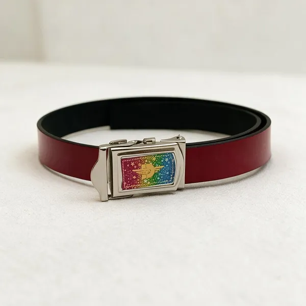 Red_Faux_Leather_Adjustable_Belt_For_Kids