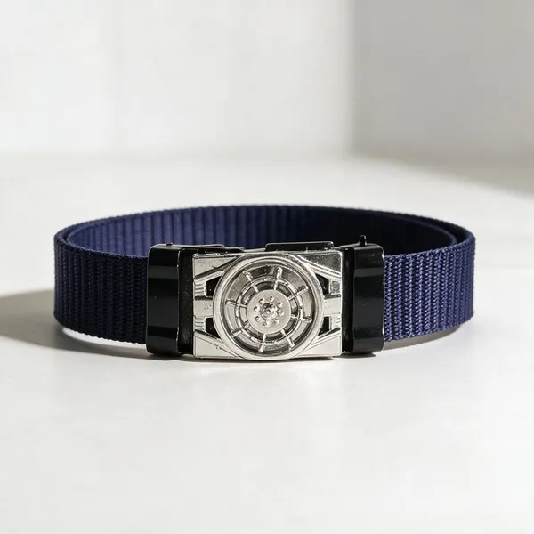 Silver_Analog_Watch_Navy_Woven_Strap_For_Kids