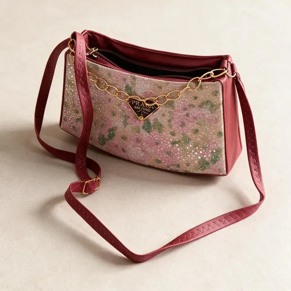 Pink_Glitter_Textured_Shoulder_Bag_For_Women