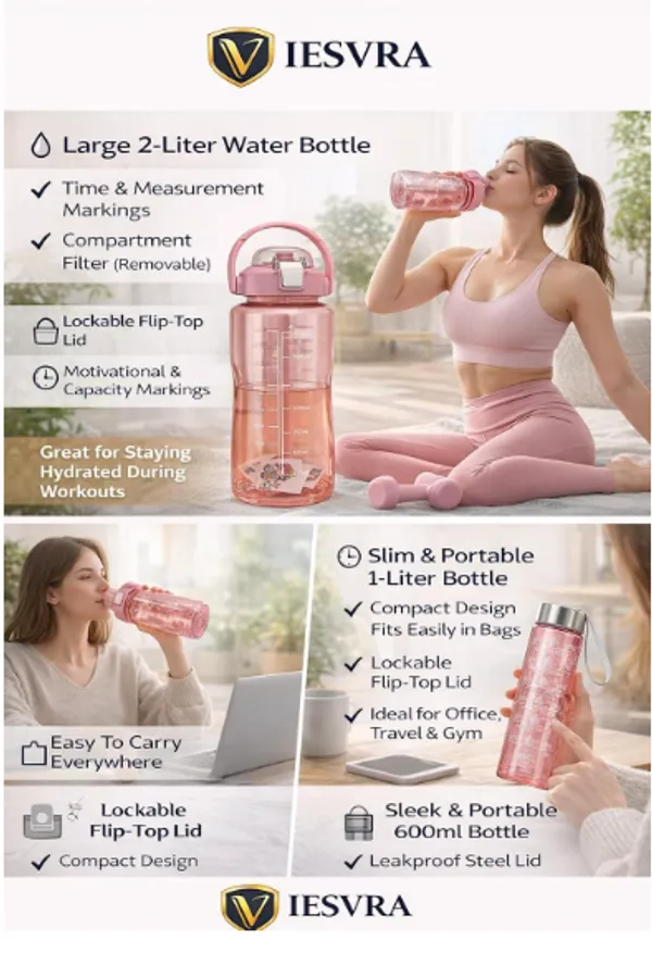 Motivational_Water_Bottle_3_Pcs_Set_(2000Ml_+_900Ml_+_300Ml)_Transparent_Leak_Proof_Plastic_Water_Bottles_With_Time_Marker_Gym,_Office,_School_And_Travel_Bpa_Free
