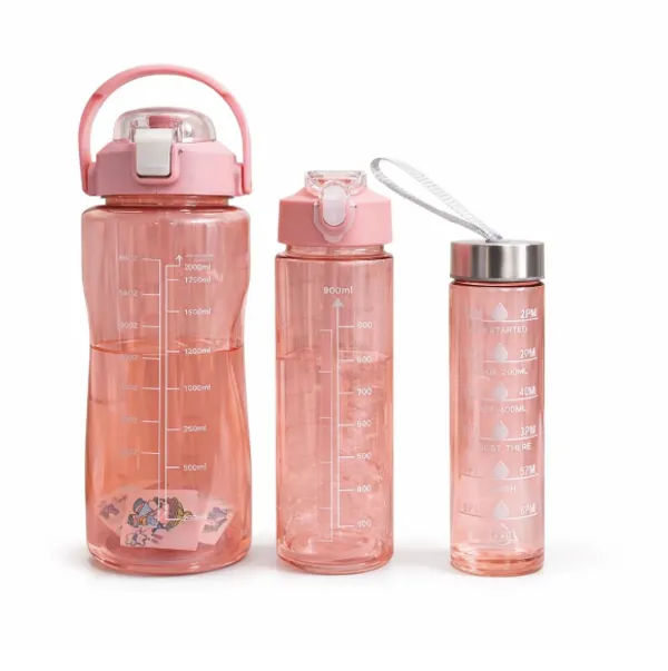 Motivational_Water_Bottle_3_Pcs_Set_(2000Ml_+_900Ml_+_300Ml)_Transparent_Leak_Proof_Plastic_Water_Bottles_With_Time_Marker_Gym,_Office,_School_And_Travel_Bpa_Free