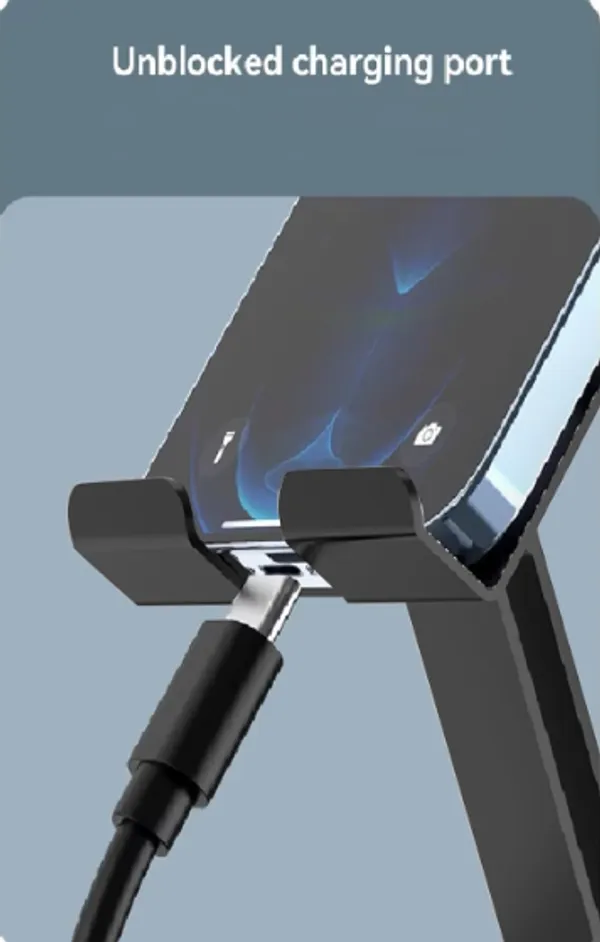 360°_Rotatable_And_Foldable_Mobile_Phone_Stand_Metallic,_Adjustable_Height_And_Angle,_Universal_Holder_For_Smartphones_And_Tablets