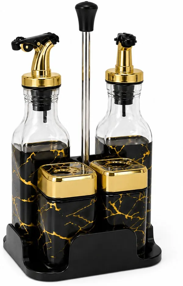 Glass_Marble_Finish_Black_Oil_&_Vinegar_Dispenser_Set