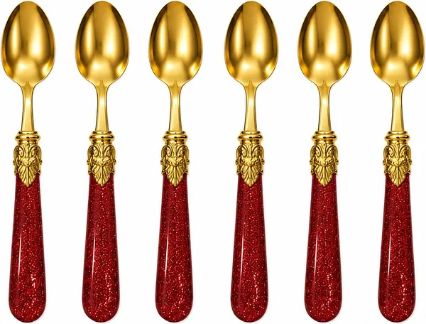 Stainless_Steel_Gold_Red_Mirror_Finish_Table_Spoon_Set