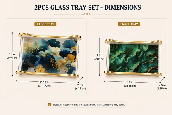 Glass_Elegant_Floral_Rectangular_Gold_Frame_Serving_Tray_Set