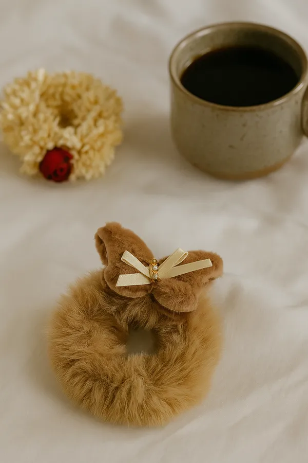 Multicolour_Soft_Fabric_Bow_Scrunchie_For_Girls_Pack_Of_2