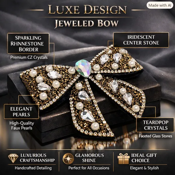 Black_Metal_Alloy_Embellished_Bow_Hair_Clip_For_Girls