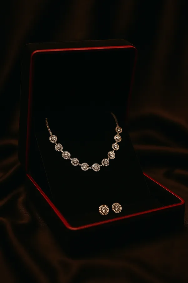 White_Zinc_Alloy_Necklace_And_Earring_Set_For_Girls