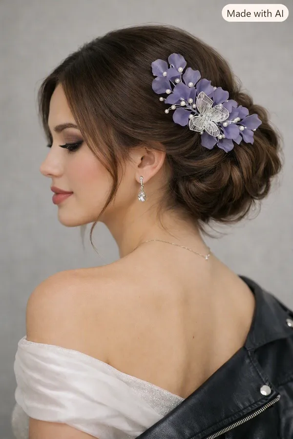 Purple_Plastic_Floral_Hair_Accessory_For_Girls
