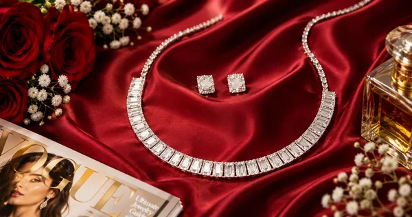 Silver_Zinc_Alloy_Crystal_Necklace_And_Earring_Set_For_Girls