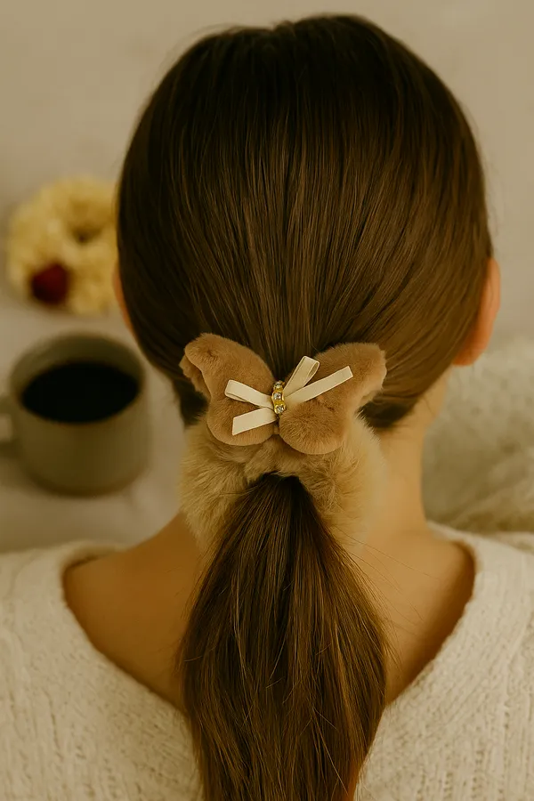 Multicolour_Soft_Fabric_Bow_Scrunchie_For_Girls_Pack_Of_2