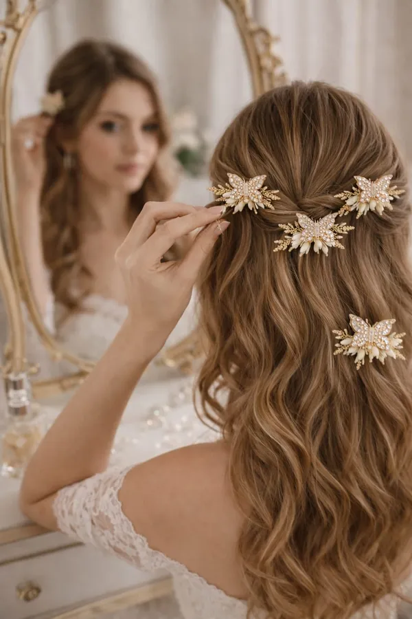 Golden_Alloy_Metal_Butterfly_Floral_Hair_Comb_And_Pins_For_Girls_Pack_Of_5