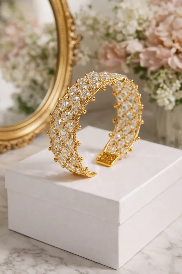 Golden_Metal_Alloy_Crystal_Cuff_Bracelet_For_Girls