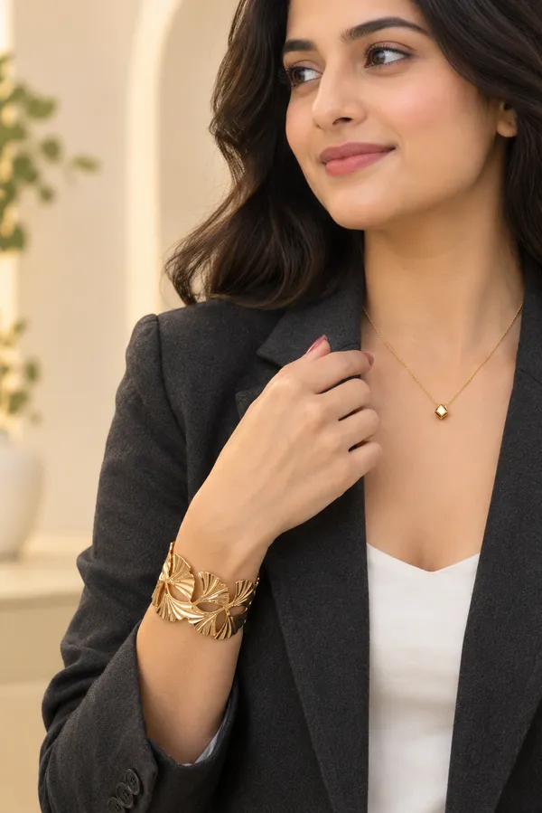 Golden_Metal_Alloy_Statement_Bracelet_For_Girls