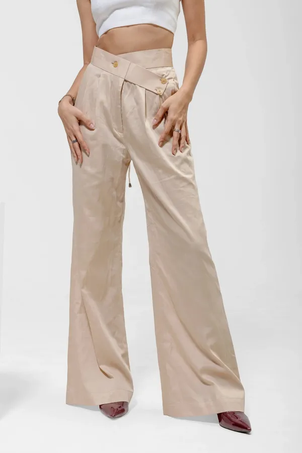 Beige_Cotton_High-Waist_Wide_Leg_Pants_For_Women
