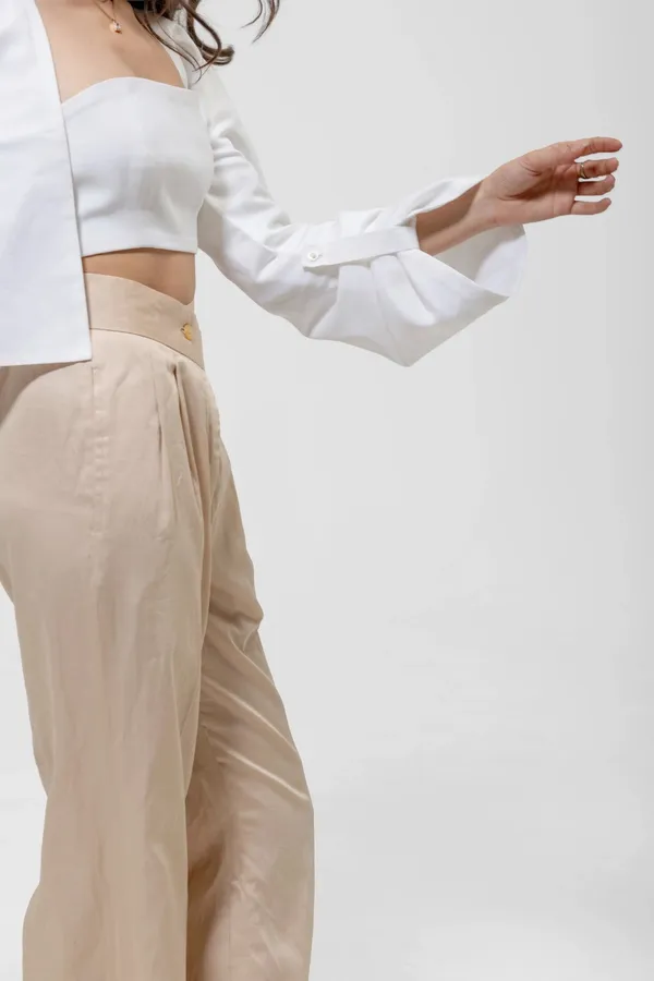 White_Linen_Cotton_Collarless_Cropped_Jacket_For_Women