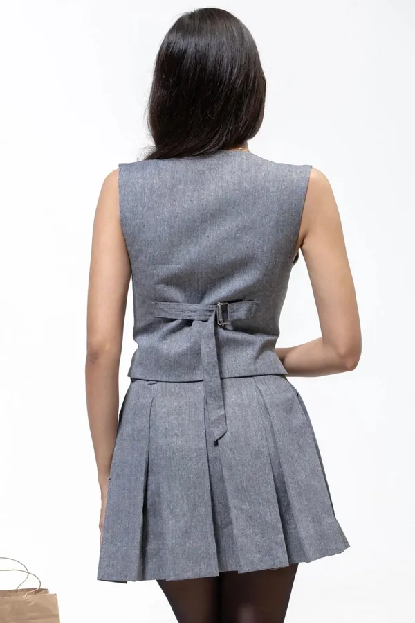 Slate_Grey_Cotton_Flex_High-Waist_Structured_Pleated_Mini_Skirt_For_Women