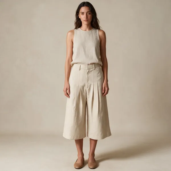 Beige_Irish_Linen_Flared_Capri_Pants_For_Women