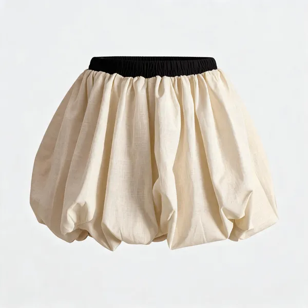 Light_Beige_Irish_Linen_Pleated_Frock_For_Women