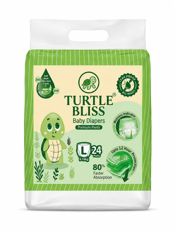 Turtle_Bliss_Premium_Pant_Style_Baby_Diapers_Large(L),_24_Count,_9-14_kg,_Leak_Proof_Diapers_|_Super_Soft_Gentle_Fit_|_Skin_Friendly_with_Aloevera_&_ZNO_(Large,_Pack_of_1)