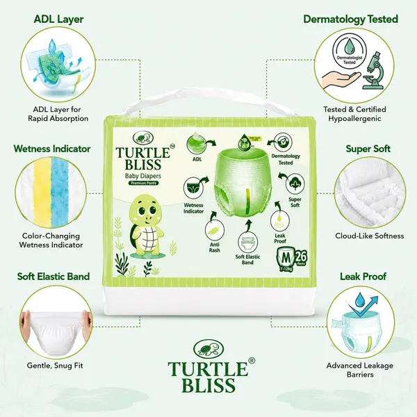 Turtle_Bliss_Premium_Pant_Style_Baby_Diapers_Medium(M),_26_Count,_7-12_kg,_Leak_Proof_Diapers_|_Super_Soft_Gentle_Fit_|_Skin_Friendly_with_Aloevera_&_ZNO_(Medium,_Pack_of_1)
