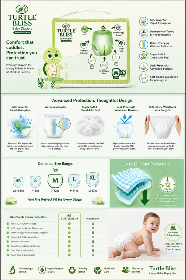Turtle_Bliss_Premium_Pant_Style_Baby_Diapers_Medium(M),_26_Count,_7-12_kg,_Leak_Proof_Diapers_|_Super_Soft_Gentle_Fit_|_Skin_Friendly_with_Aloevera_&_ZNO_(Medium,_Pack_of_1)