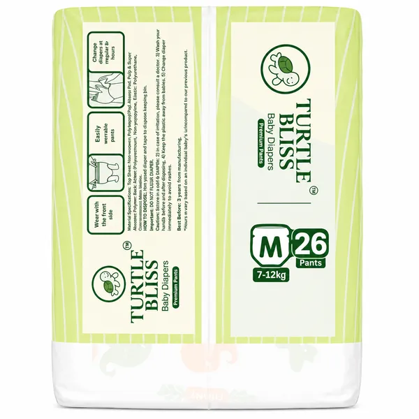 Turtle_Bliss_Premium_Pant_Style_Baby_Diapers_Medium(M),_26_Count,_7-12_kg,_Leak_Proof_Diapers_|_Super_Soft_Gentle_Fit_|_Skin_Friendly_with_Aloevera_&_ZNO_(Medium,_Pack_of_1)