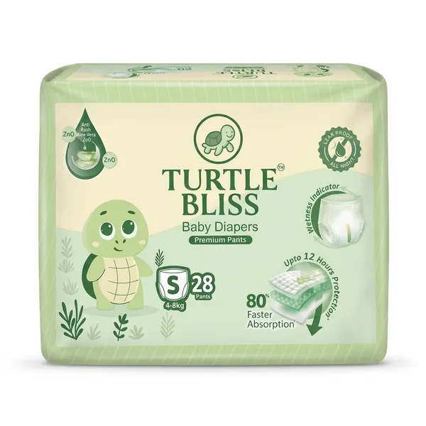 Turtle_Bliss_Premium_Pant_Style_Baby_Diapers_Small(S),_28_Count,_4-8_kg,_Leak_Proof_Diapers_|_Super_Soft_Gentle_Fit_|_Skin_Friendly_with_Aloevera_&_ZNO_(Small,_Pack_of_1)